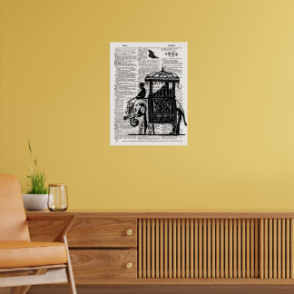 Élément de décoration avec éléphant et howdah en a