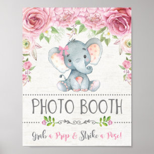 Élément de décoration de photomaton éléphant Roses