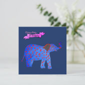 Élément de dessin d'éléphant bleu Invitation Boule (Debout devant)