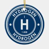 Élément d'hydrogène Ornement en céramique bleue (Devant)