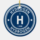 Élément d'hydrogène Ornement en céramique bleue (Dos)
