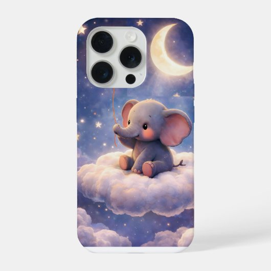 Élément éléphant et lune iPhone 15 Pro Slim (Verso)