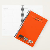 Élément Noir Blanc et Orange Monogramme Nom (Devant avec enveloppe)