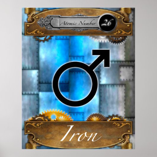 Élément périodique Poster numéro #26 de fer atomiq (Devant)
