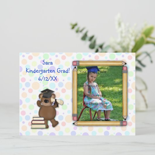 Elementair Afstuderen Beer Aankondiging (Staand voorkant)