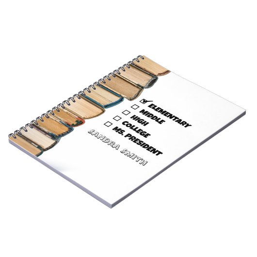 Elementair Afstuderen Ms. President T-Shirt Notitieboek (Linkerzijde)