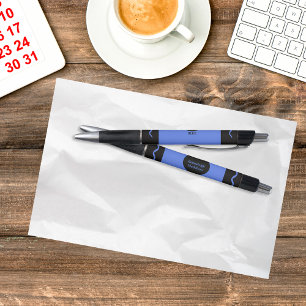 Elementair Blau Potlood Wrap Monogram Naam Pen