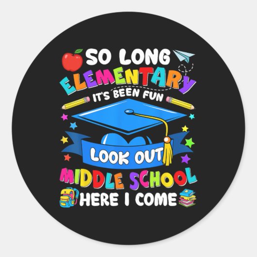 Elementair Het was leuk om naar de middelbare scho Ronde Sticker (Voorkant)