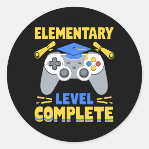 Elementair niveau Complete Gaming Gamer Afstuderen Ronde Sticker