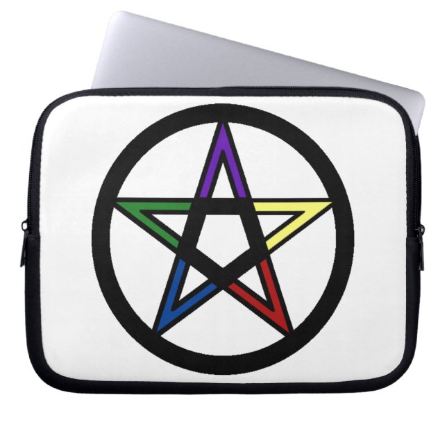 Elementair pentacle laptop sleeve (Voorkant)