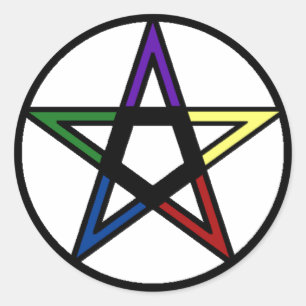 Elementair pentacle ronde sticker