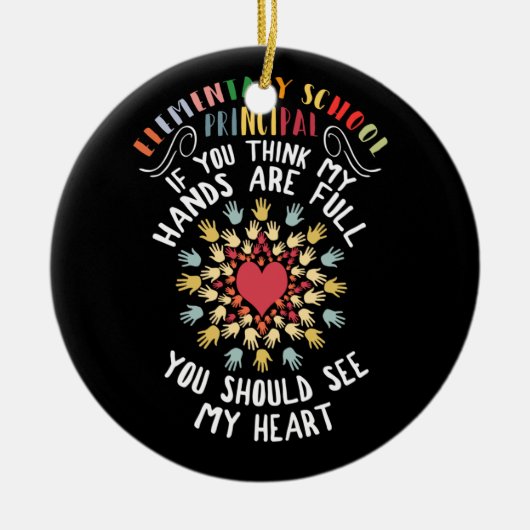 Elementair schoolhoofd keramisch ornament (Voorkant)