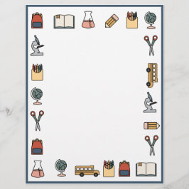 Elementair schoolthema Wereldbol leerlingboek Briefhoofd