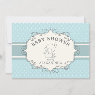 Élémentaire Bébé Éléphant Invitation Baby Shower