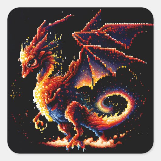 Elementaire dragon Fire Vierkante Sticker (Voorkant)