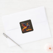 Elementaire dragon Fire Vierkante Sticker (Envelop)