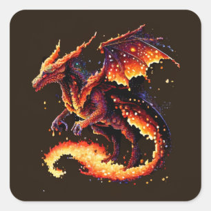 Elementaire dragon Fire Vierkante Sticker