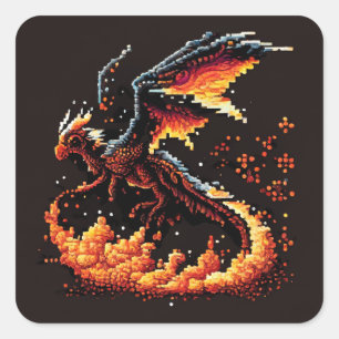 Elementaire dragon Fire Vierkante Sticker