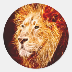 Elementaire leeuw ronde sticker