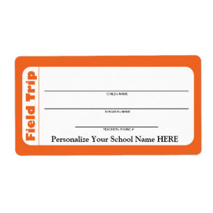 Elementaire of peuter-schoolse veldreislabels etiket