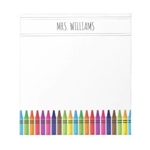 Elementaire school van de Cute Rainbow Crayons Notitieblok