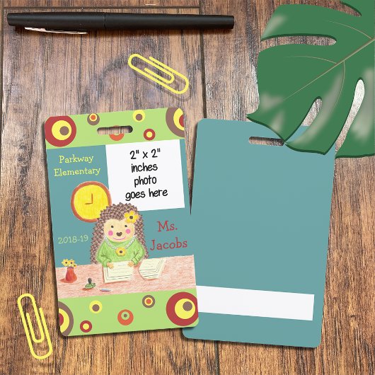 Elementaire schoolkantoorfoto badge