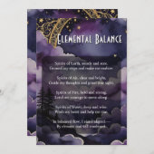 Elemental Balance Pagan Prayer Ritual Card Kaart (Voorkant / Achterkant)