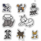Elementale honden stickers (Voorkant)