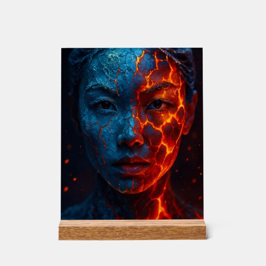 Elementare Schönheit – Eis und Glut Acryl Bord (Voorkant)