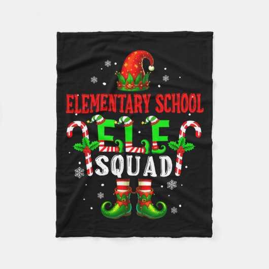 Elementary School Elf Squad Xmas Elf Hat Scute Ss  Fleece Deken (Voorkant)