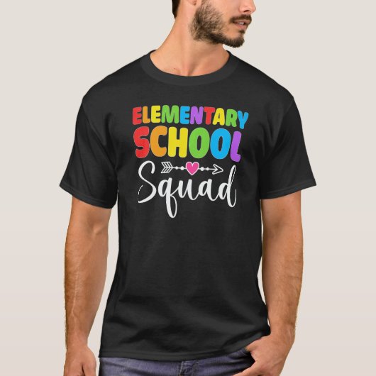 Elementary School Squad Teacher Student Team Back  T-shirt (Voorkant)