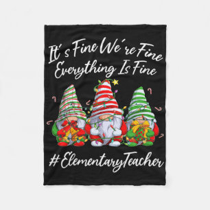 Elementary Teacher Crew Alles is Fijn Kerstfeest Fleece Deken