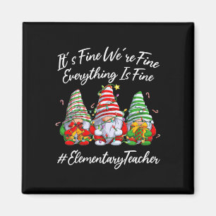 Elementary Teacher Crew Alles is Fijn Kerstfeest Magneet