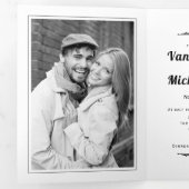 elementen, zwarte, witte troupografie bruiloft drieluik uitnodiging (Binnenzijde eerst)