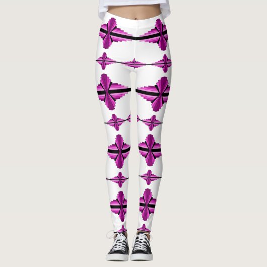 Éléments Art déco dans Leggings roses profonds (Devant)