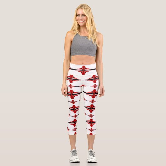 Éléments Art déco dans les leggings capri rouges p (Recto)