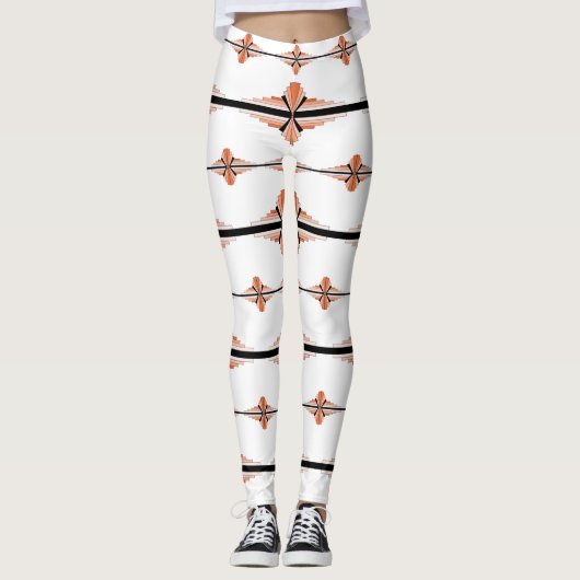 Éléments Art déco dans les leggings de pêche paste (Devant)
