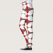 Éléments Art déco dans les leggings rouges profond (Gauche)