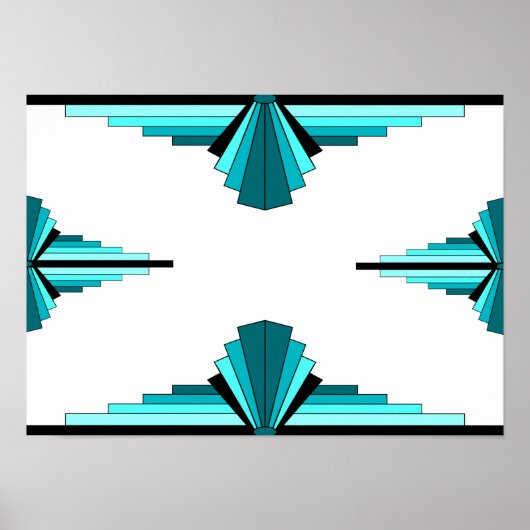 Éléments Art déco dans Poster vert turquoise (Devant)