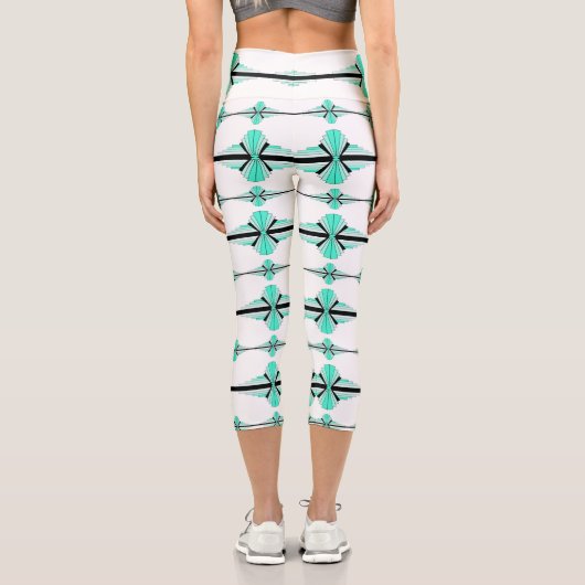 Eléments Art déco en leggings capri vert clair (Verso)