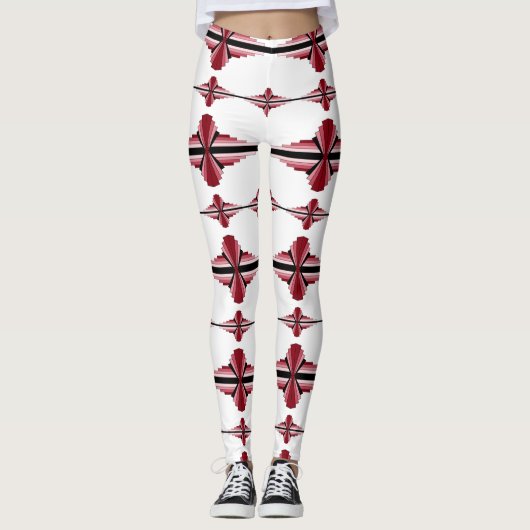 Éléments Art déco en leggings pourpres (Devant)