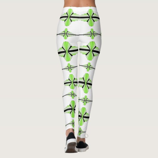 Éléments Art déco en leggings vert citron pastel (Dos)