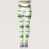 Éléments Art déco en leggings vert citron pastel (Devant)
