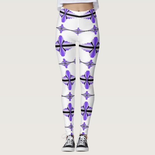 Éléments Art déco en leggings violets pastel (Devant)