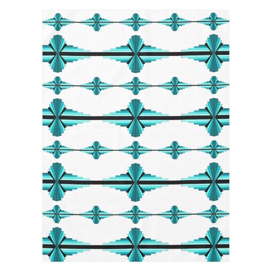 Éléments Art déco en nappe verte turquoise (Devant)