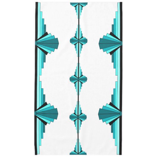 Éléments Art déco en nappes vert turquoise (Devant)
