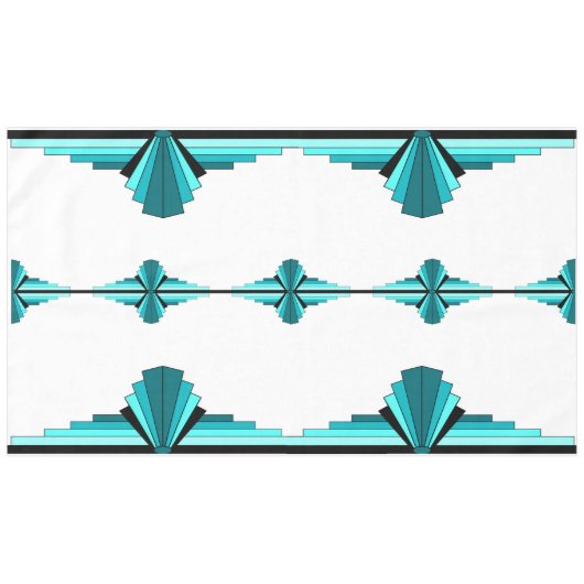 Éléments Art déco en nappes vert turquoise (Devant (Horizontal))
