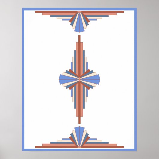 Éléments Art déco en or rose & bleu (Devant)