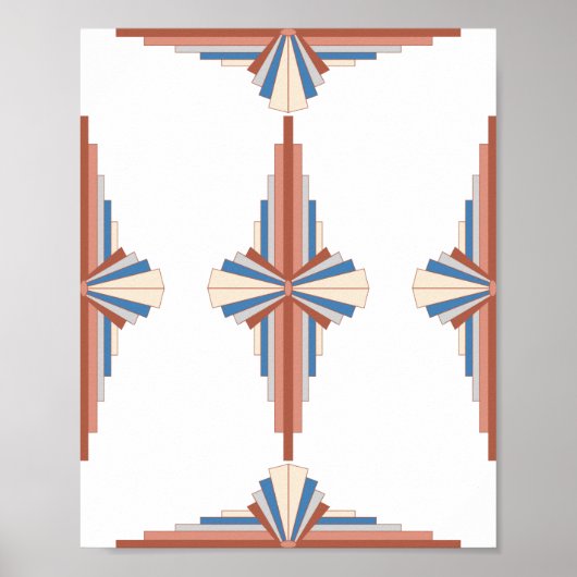 Éléments Art déco en or rose, brun & bleu (Devant)