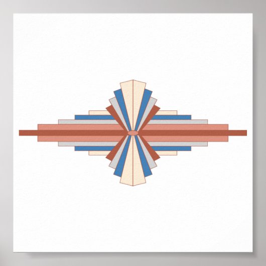 Éléments Art déco en or rose, marron & bleu (Devant)